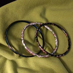 AUTH VINTAGE 3 CLOISONNE BANGLE BRACELETS